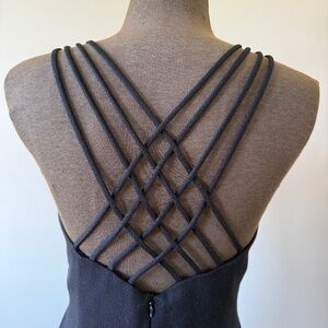 Hot Vintage 90s Black Criss-Cross Short Back Dress